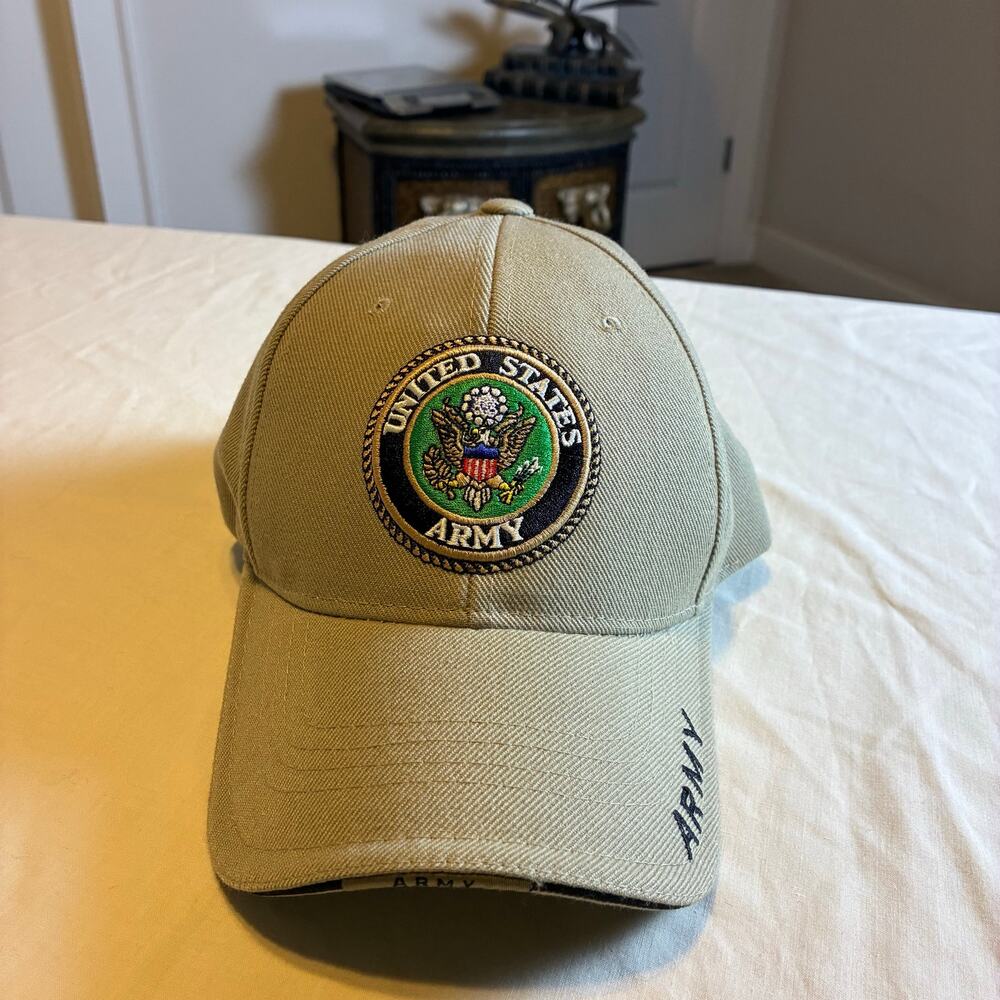 Rapid Dominance United States Army Hat Khaki Adjustable Military Cap Embroidered